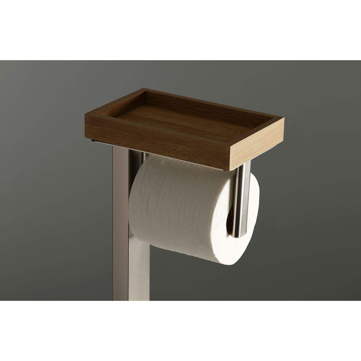 Kingston Brass Edenscape Freestanding Toilet Paper Holder with Storage Shelf