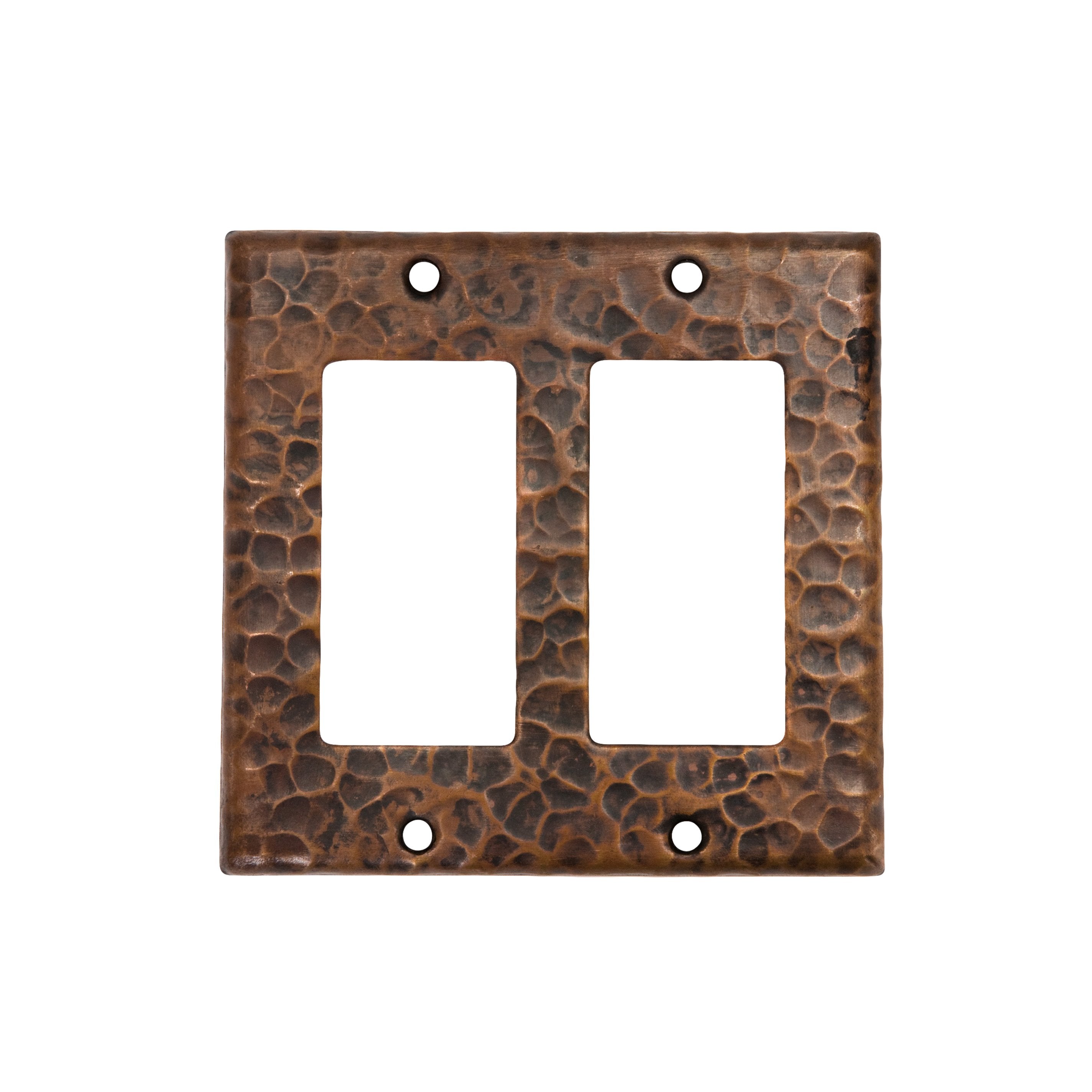 Premier Copper Products Copper Double Ground Fault/Rocker GFI Switchplate Cover-DirectSinks