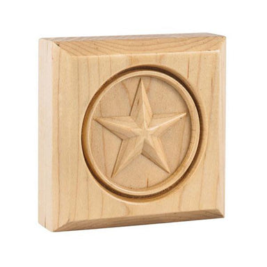 Hardware Resources 3" x 3" x 7/8" Alder Star Rosette Moulding-DirectSinks