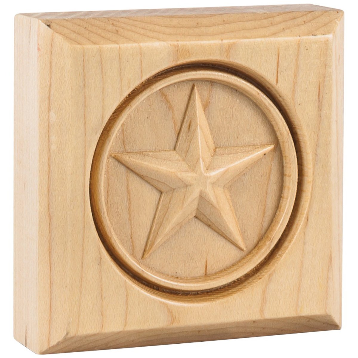 Hardware Resources 3" x 3" x 7/8" Hard Maple Star Rosette Moulding-DirectSinks