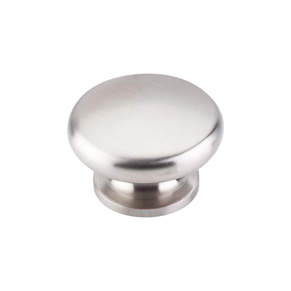 Top Knobs Flat Round Knob in Brushed Stainless Steel-DirectSinks