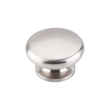 Top Knobs Flat Round Knob in Brushed Stainless Steel-DirectSinks