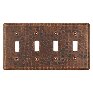 Premier Copper Products Copper Switchplate Quadruple Toggle Switch Cover-DirectSinks