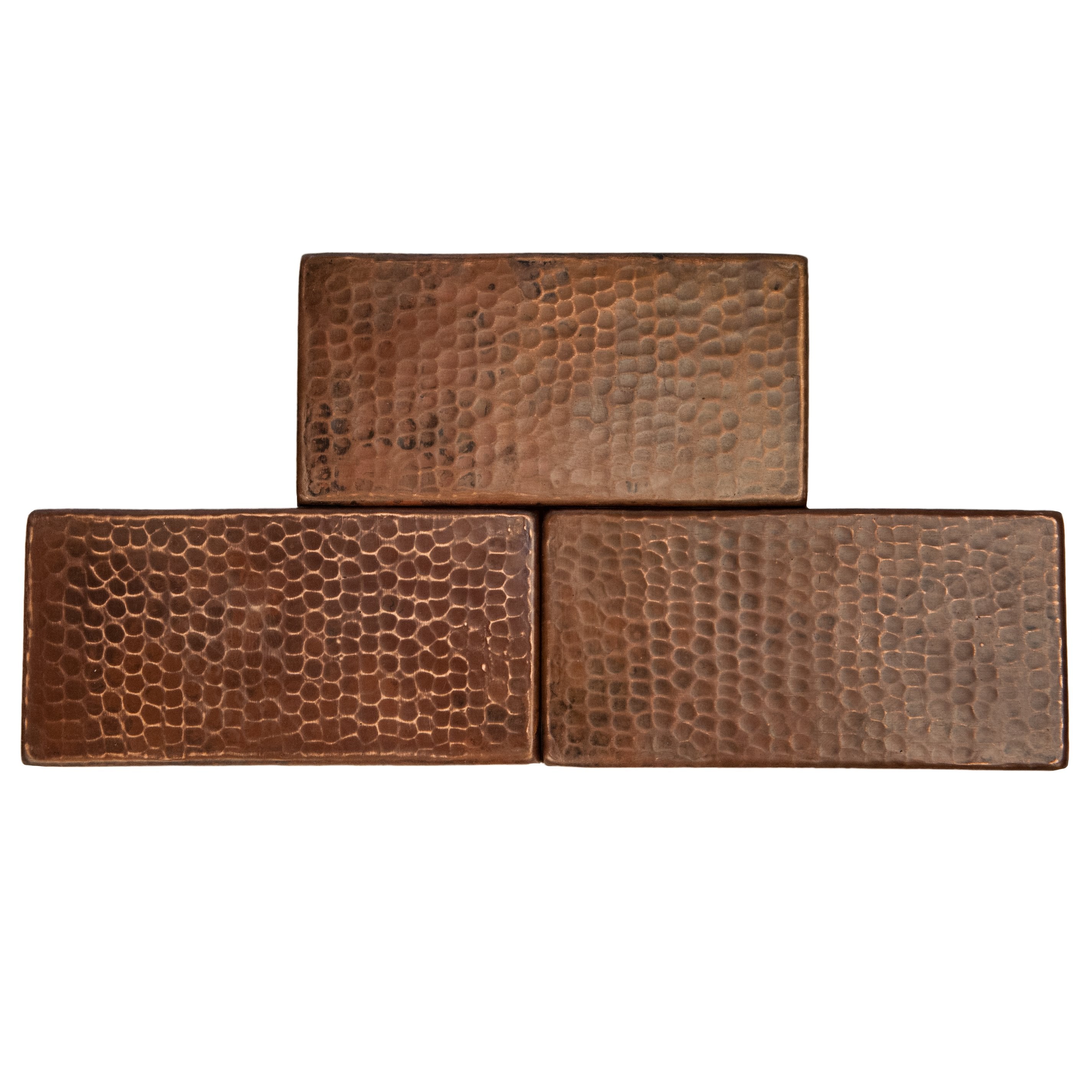 Premier Copper Products 3" x 6" Hammered Copper Tile - Quantity 4-DirectSinks