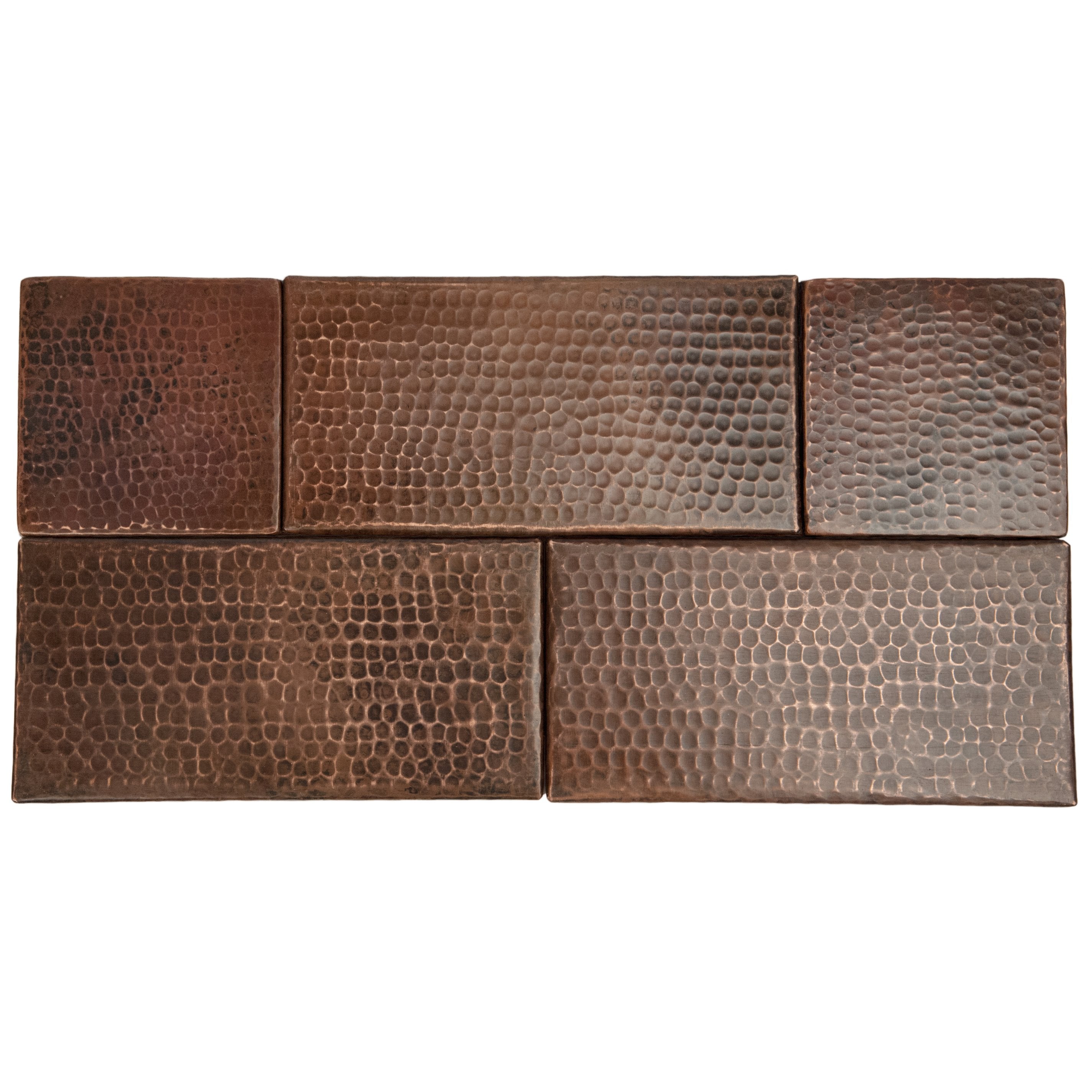 Premier Copper Products 4" x 8" Hammered Copper Tile - Quantity 4-DirectSinks