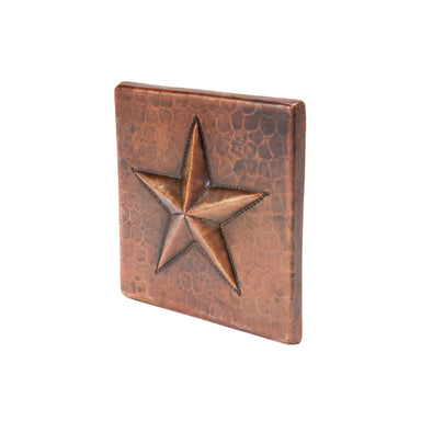 Premier Copper Products 4" x 4" Hammered Copper Star Tile - Quantity 4-DirectSinks