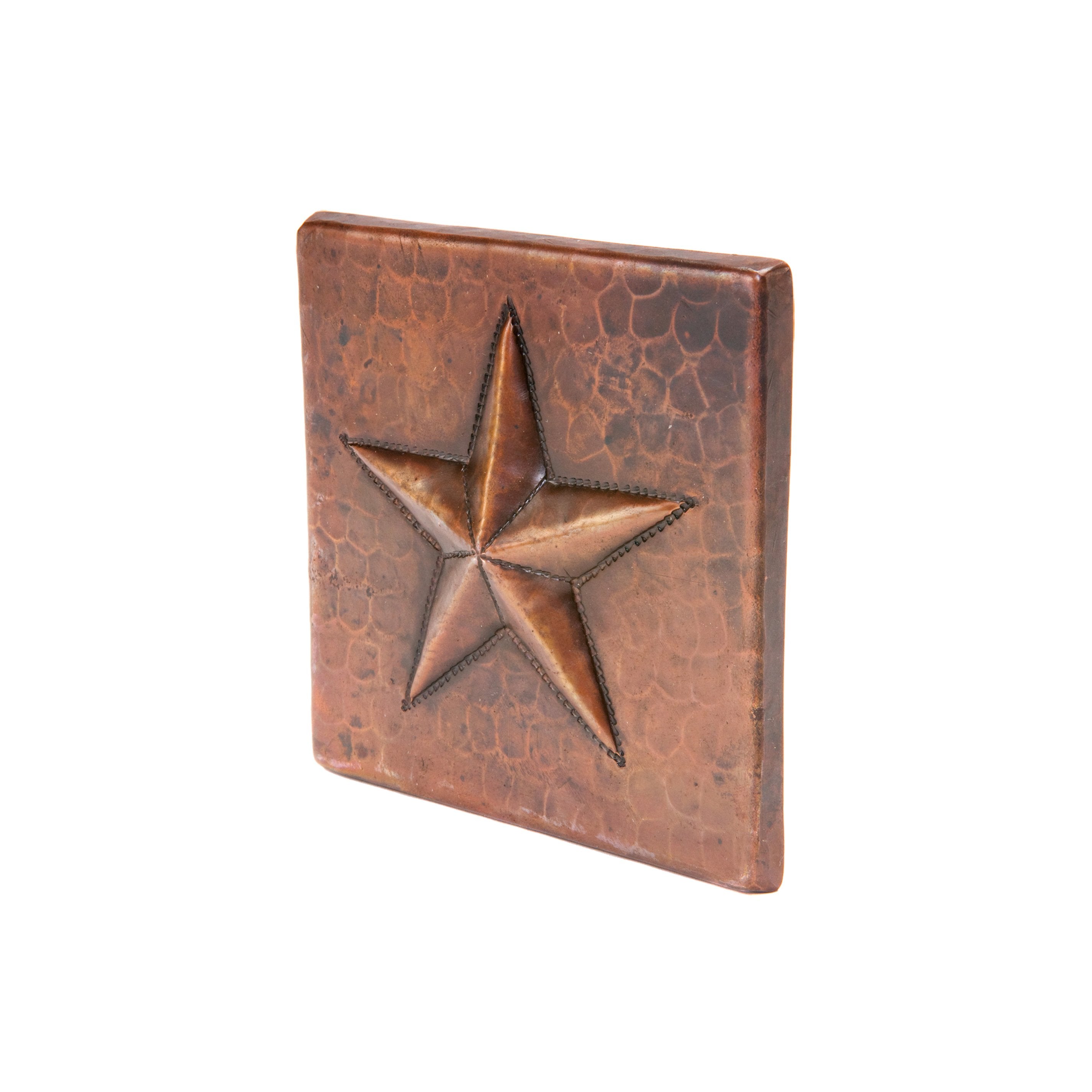 Premier Copper Products 4" x 4" Hammered Copper Star Tile - Quantity 8-DirectSinks