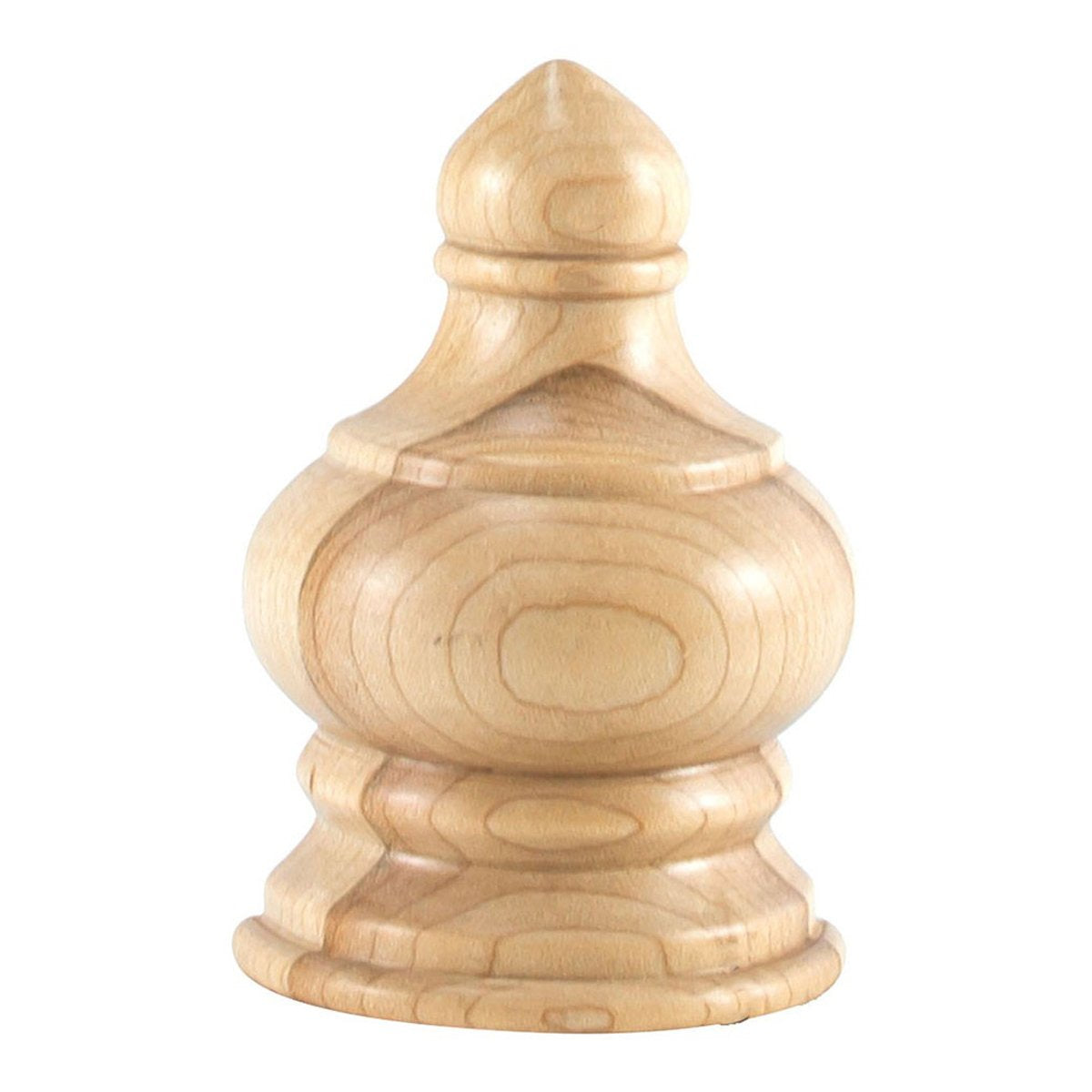 Hardware Resources 2-1/4" x 1-1/8" x 3-1/2" Hard Maple Traditional Transition Finial Moulding-DirectSinks