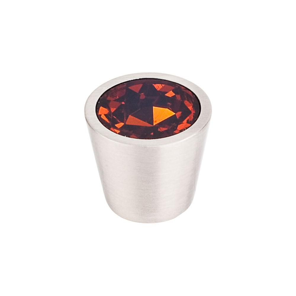 Top Knobs Crystal Center Knob in Brushed Satin Nickel Shell-DirectSinks