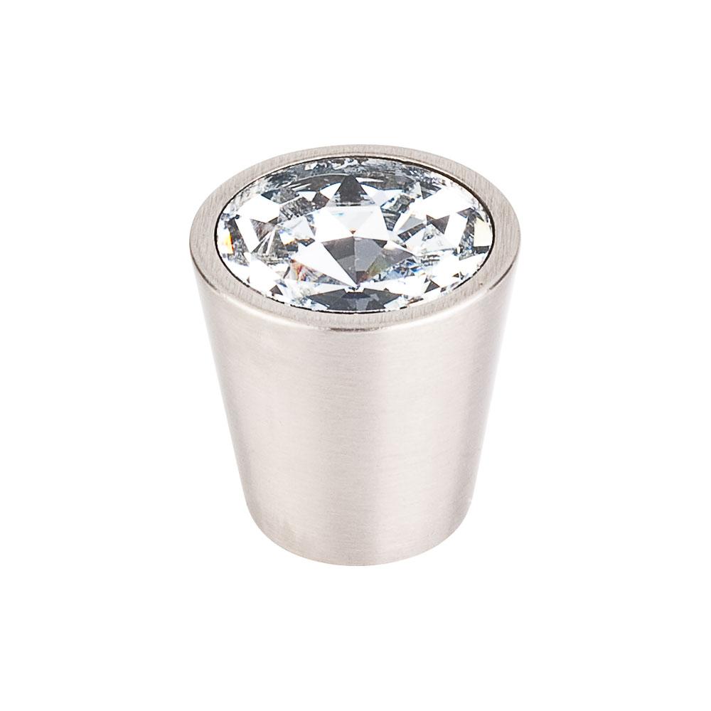 Top Knobs Crystal Center Knob in Brushed Satin Nickel Shell-DirectSinks
