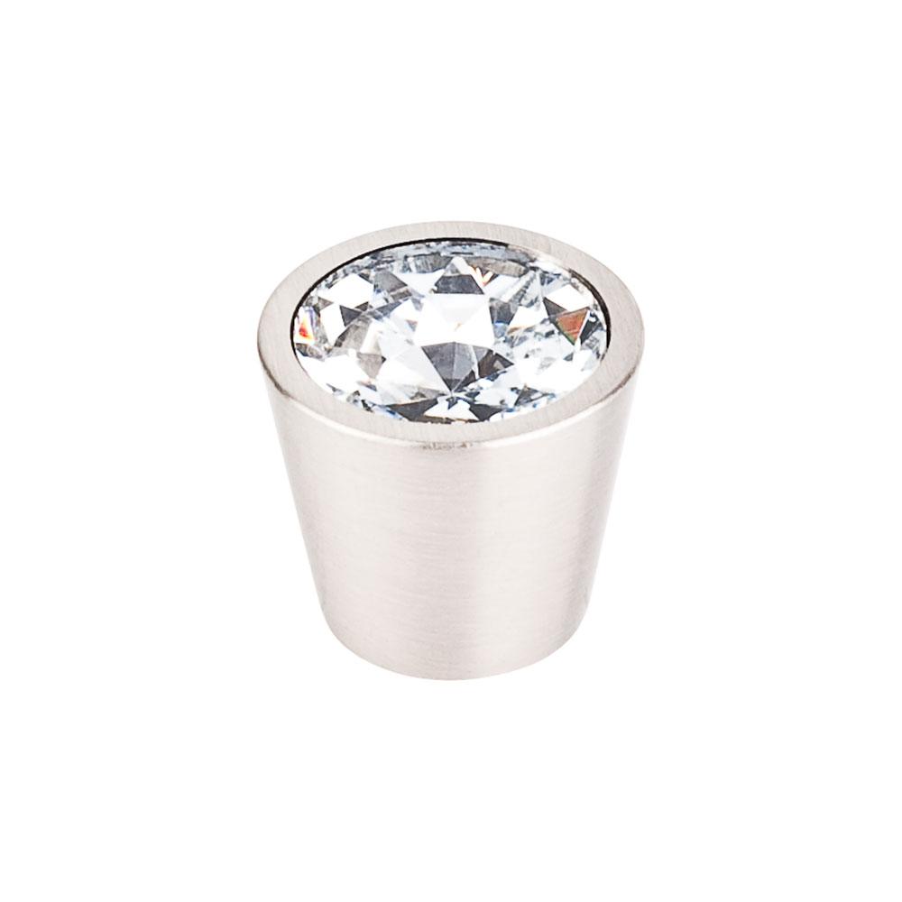 Top Knobs Crystal Center Knob in Brushed Satin Nickel Shell-DirectSinks