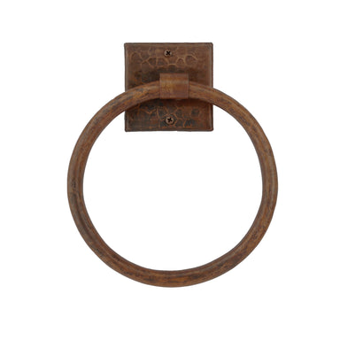 Premier Copper Products 7" Hand Hammered Copper Towel Ring-DirectSinks