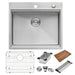 Top Mount 25x22 Ruvati Workstation Kitchen Sink With Accessories