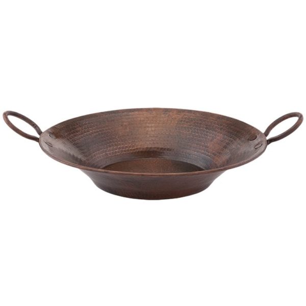 Premier Copper Products 16" Round Miners Pan Vessel Hammered Copper Sink