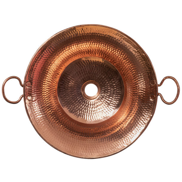 Premier Copper Products 16" Round Miners Pan Vessel Hammered Copper Sink in Polished Copper
