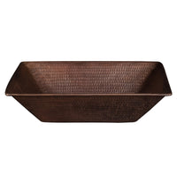 Premier Copper Products 17" Rectangle Wired Rim Vessel Hammered Copper Sink