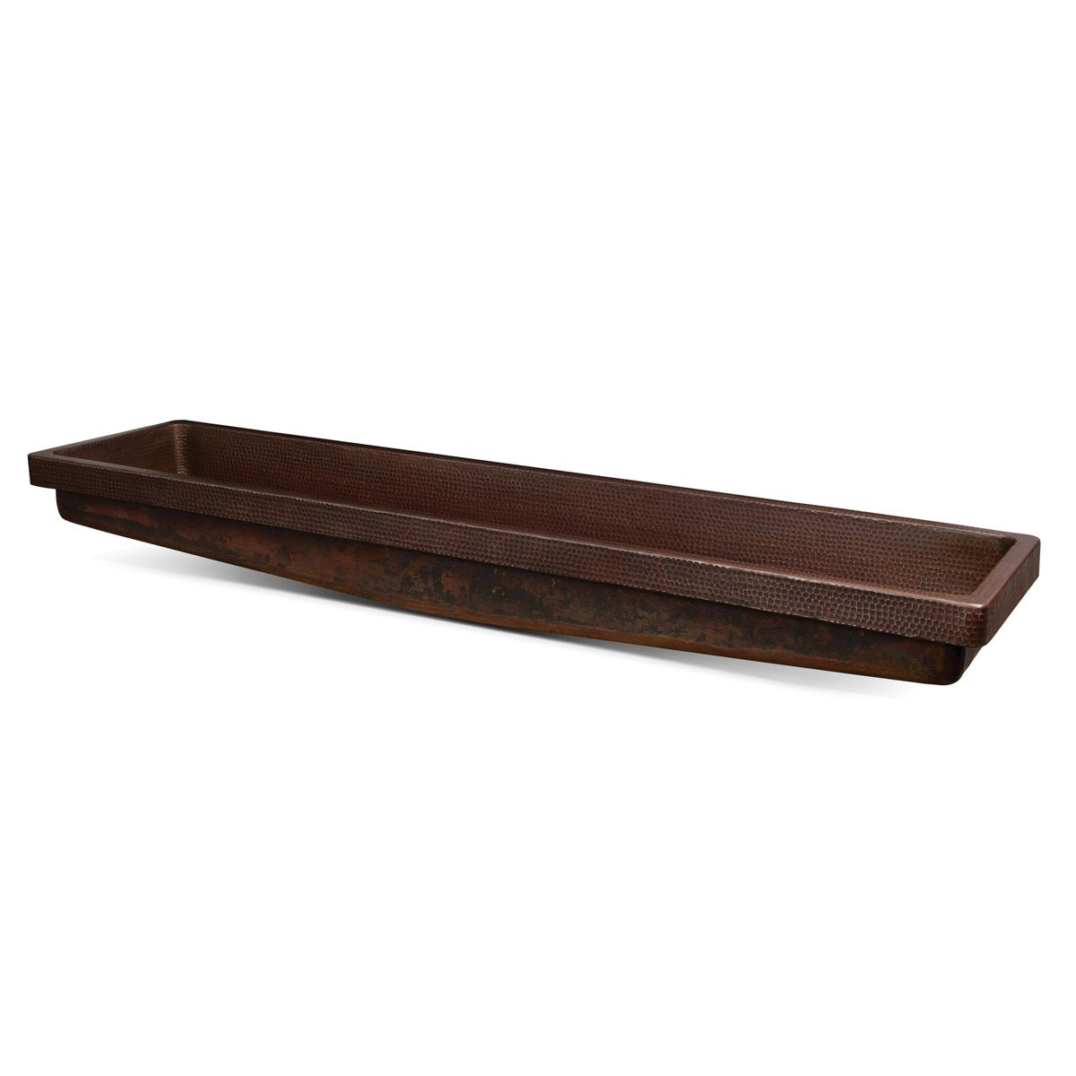Premier Copper Products 60" Rectangle Skirted Vessel Hammered Copper Sink-DirectSinks