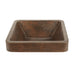 Premier Copper Products 15" Square Skirted Vessel Hammered Copper Sink-DirectSinks