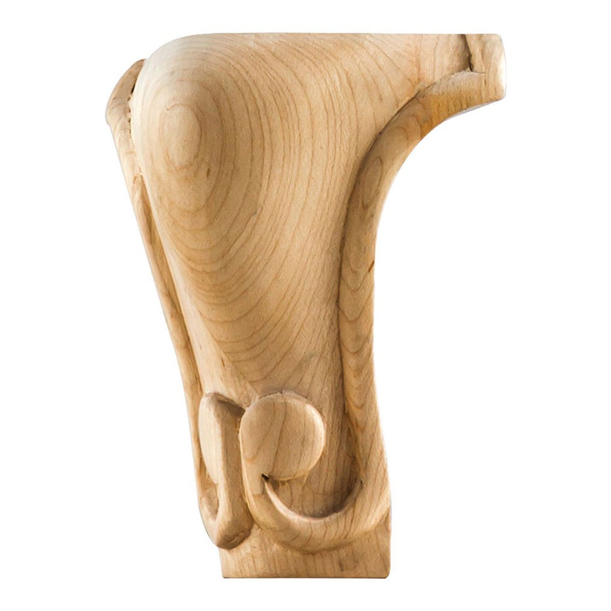 Hardware Resources 3-1/2" x 3-1/2" x 5" Hard Maple Carved Queen Anne Traditional Leg-DirectSinks