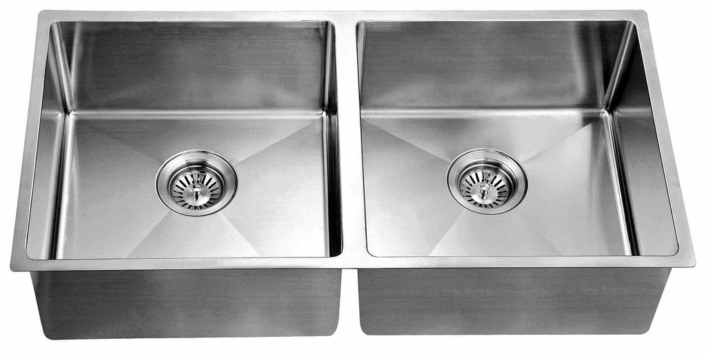 Contoured Large/Small Double Bowl Kitchen Sink (Gemstone), Part#:2917-D-BQ