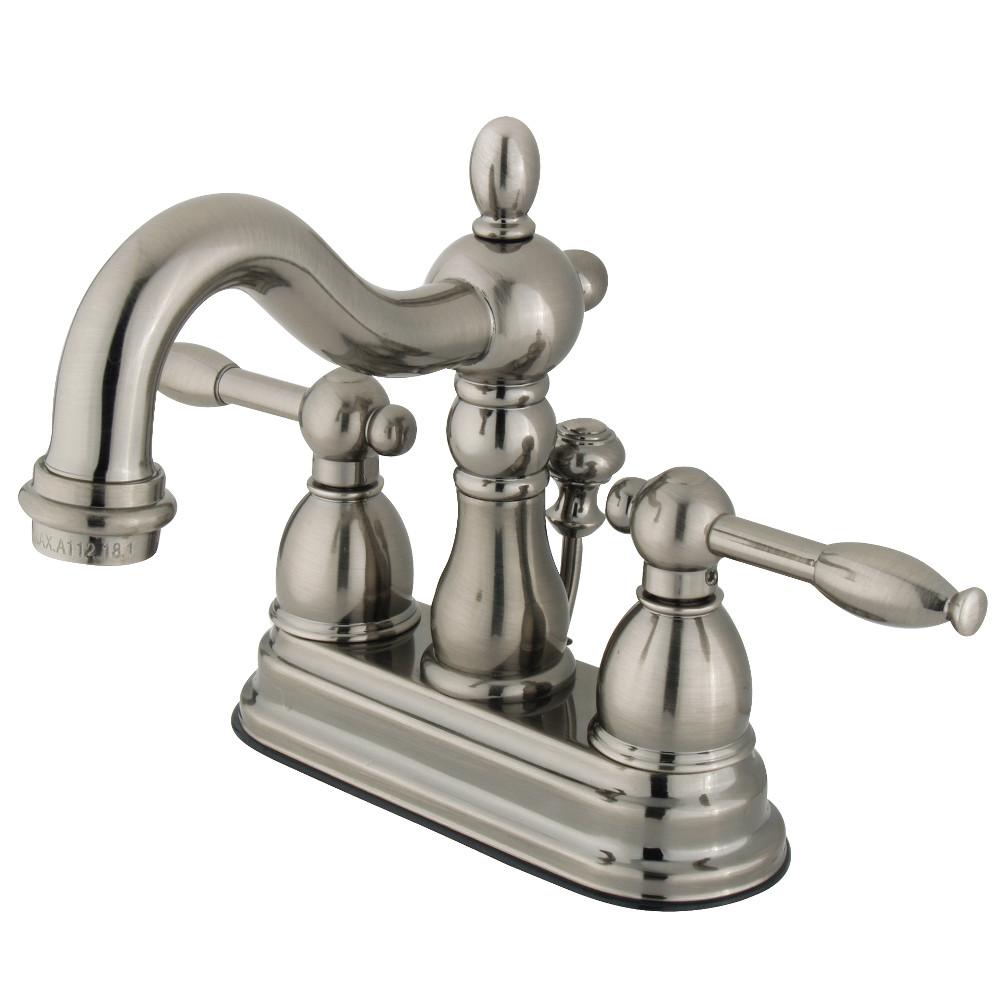 Kingston Brass KB1600KL 4-Inch Centerset Bathroom Faucet in Black Stainless