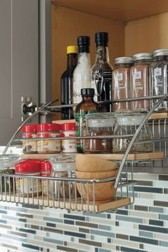 Three Tier Pull Down Spice Rack for Wall Cabinets — DirectSinks