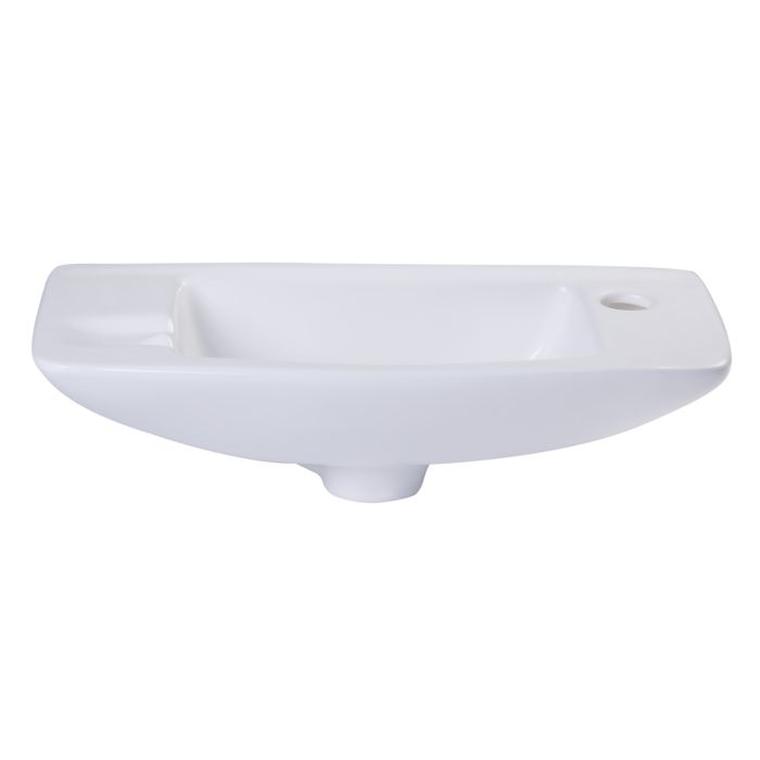ALFI AB103 Small White Wall Mounted Porcelain Bathroom Sink Basin