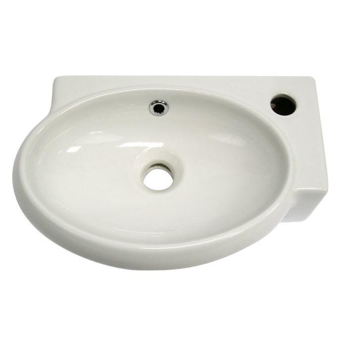 ALFI AB107 Small White Wall Mounted Ceramic Bathroom Sink Basin