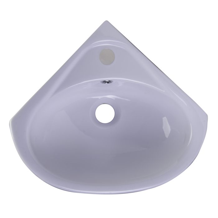 AB109 18" White Corner Porcelain Wall Mounted Bath Sink