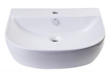 AB110 20" White D-Bowl Porcelain Wall Mounted Bath Sink-DirectSinks
