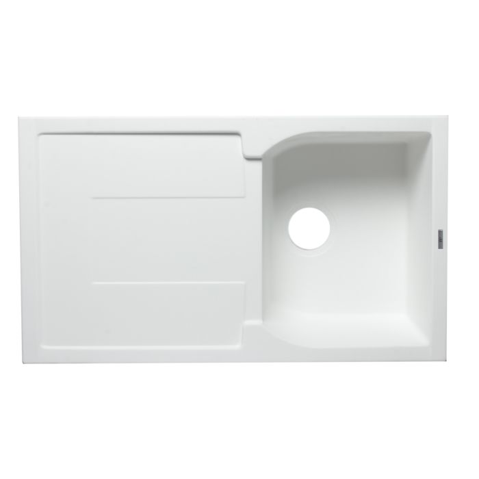 ALFI brand AB1620DI 34" Single Bowl Granite Composite Kitchen Sink with Drainboard