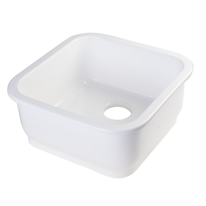 ALFI AB1818S Square Fireclay Undermount or Drop In Prep / Bar Sink