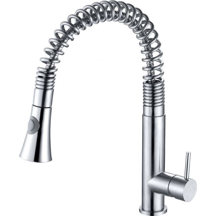 Stainless Steel Commercial Kitchen Faucet With Pull Down Shower Spray