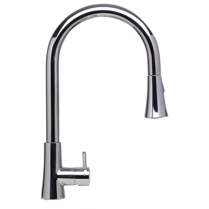 ALFI Solid Stainless Steel Pull Down Single Hole Kitchen Faucet