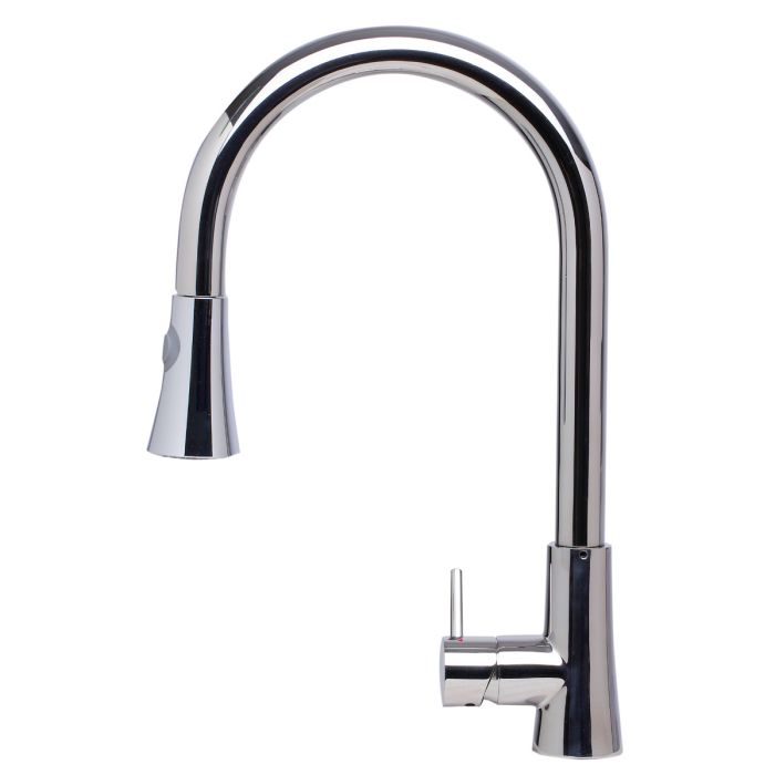 ALFI Solid Stainless Steel Pull Down Single Hole Kitchen Faucet