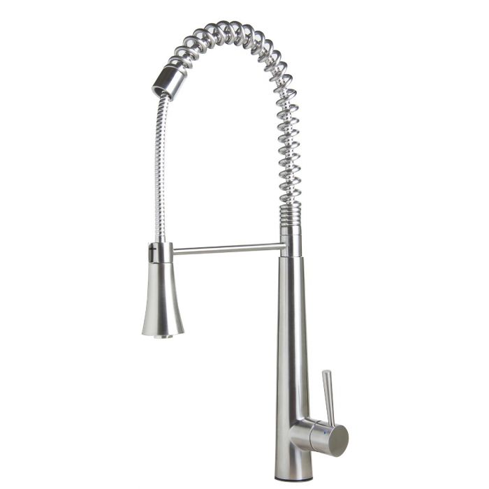 ALFI brand AB2039 Solid Stainless Steel Commercial Spring Kitchen Faucet