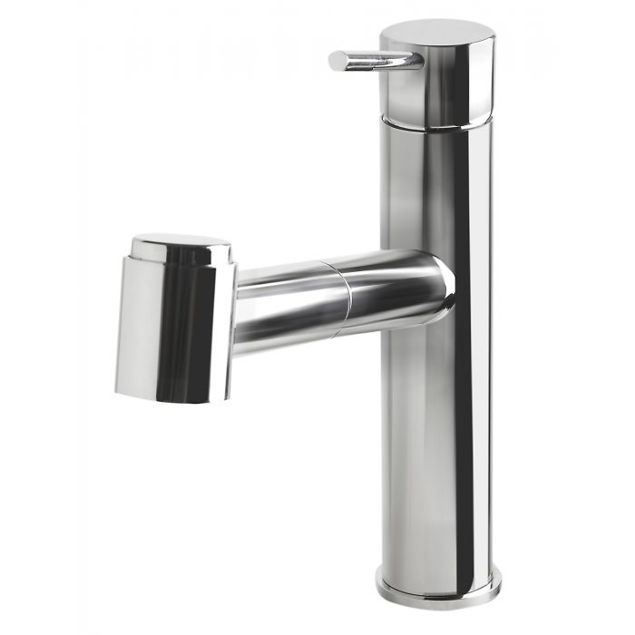 AB2203-PSS Polished Stainless Steel Kitchen Faucet /w Pull-Out Spray