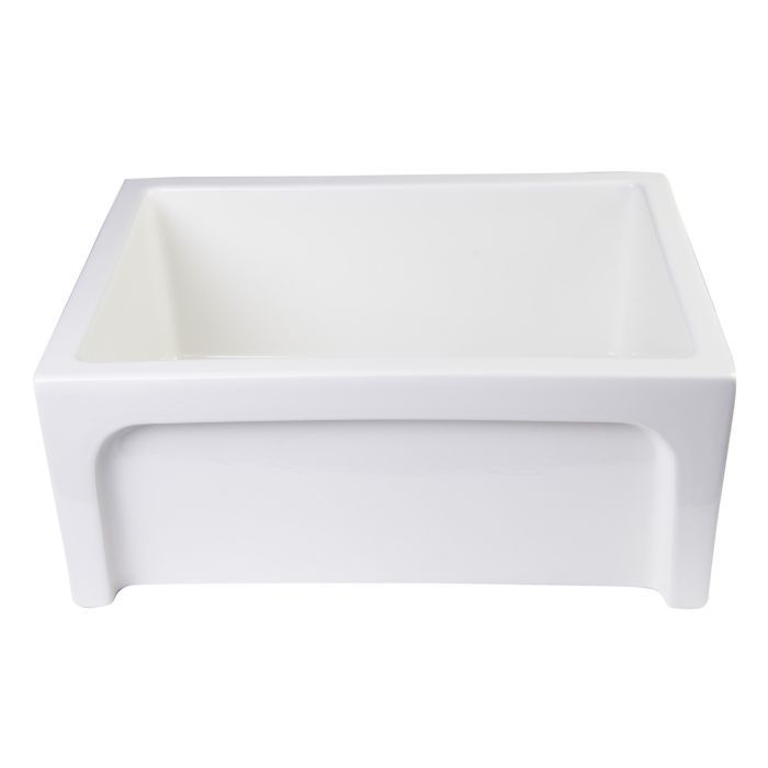 AB2418ARCH 24" Arched Apron Thick Wall Fireclay Single Bowl Farm Sink