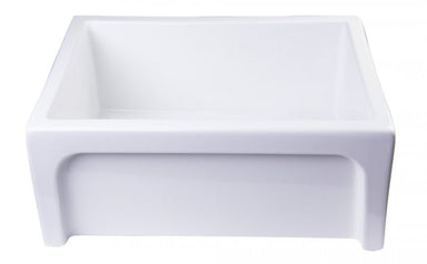 AB2418ARCH 24" Arched Apron Thick Wall Fireclay Single Bowl Farm Sink-DirectSinks