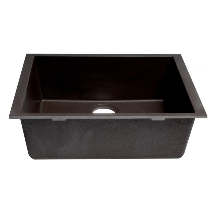 ALFI Brand Chocolate 24" Undermount Single Bowl Granite Composite Kitchen Sink