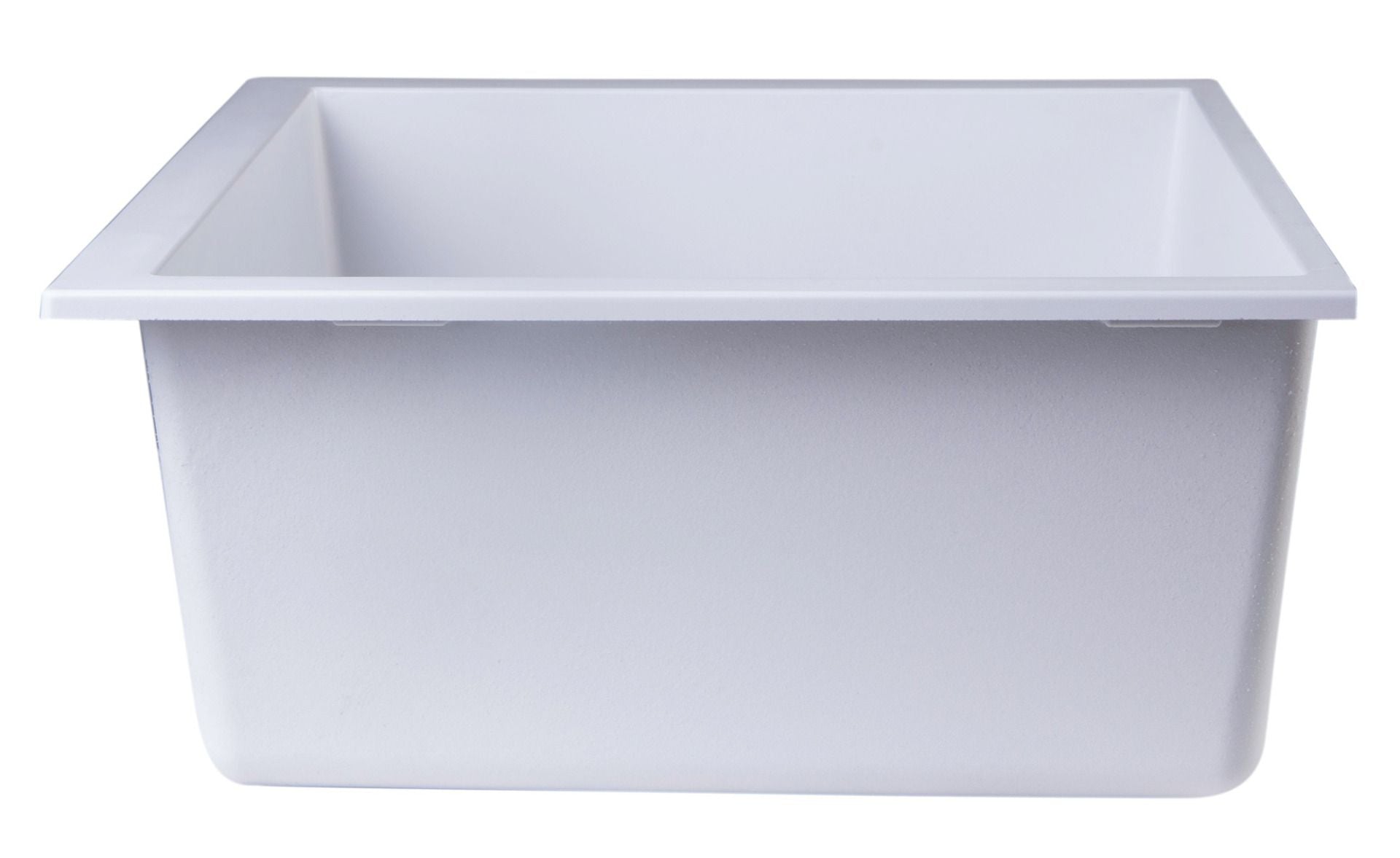 ALFI brand AB2420UM 24" Undermount Single Granite Composite Kitchen Sink in white