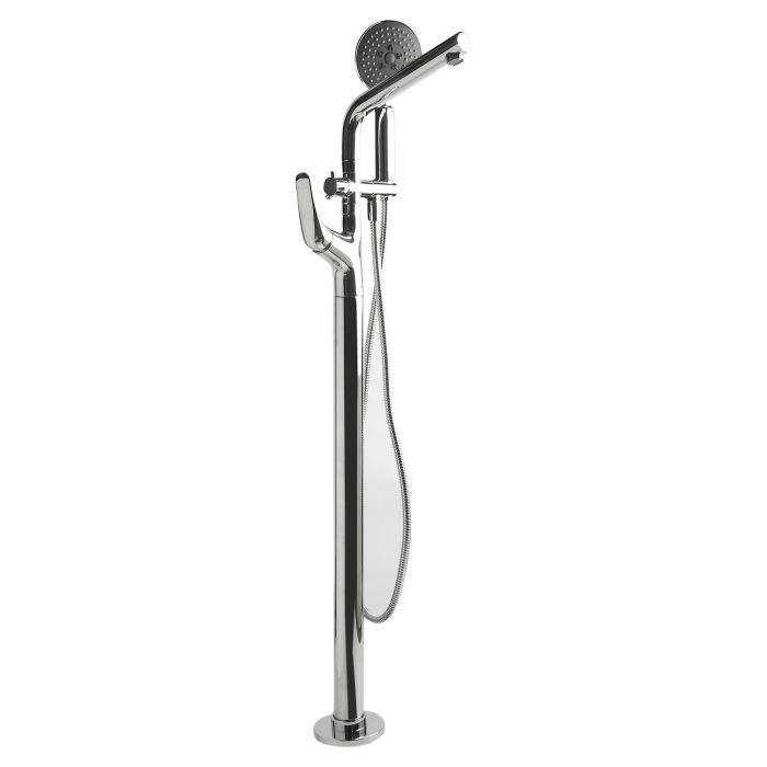 AB2758-PC Polished Chrome Floor Mounted Tub Filler + Mixer /w additional Hand Held Shower Head