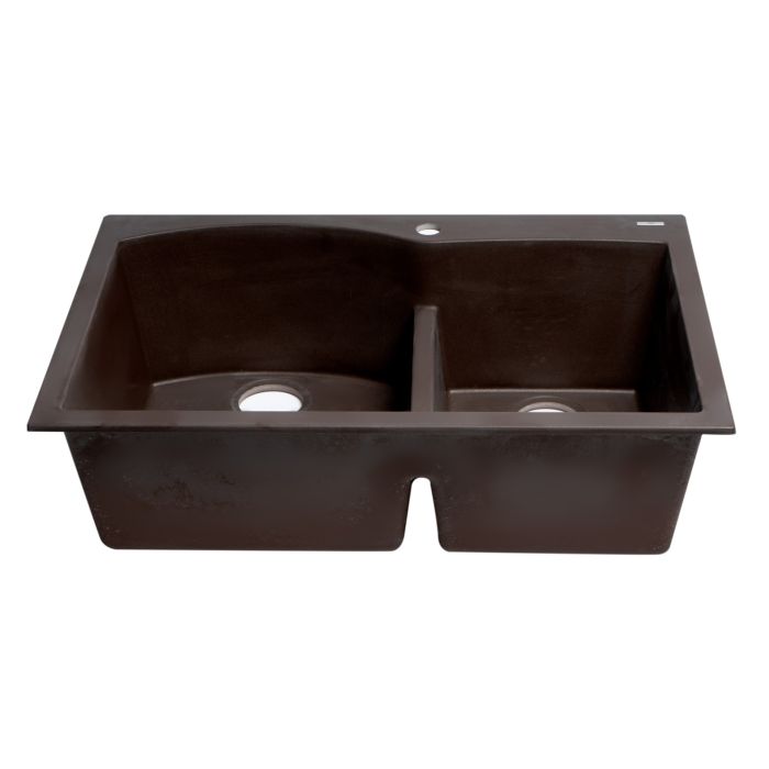 ALFI Brand 33" Double Bowl Drop In Granite Composite Kitchen Sink