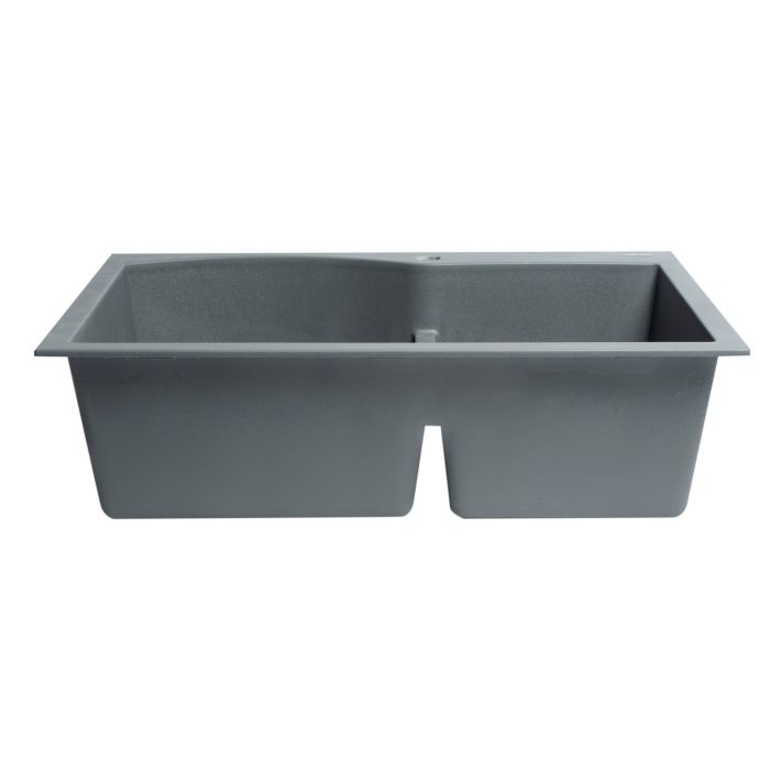 ALFI Brand 33" Double Bowl Drop In Granite Composite Kitchen Sink