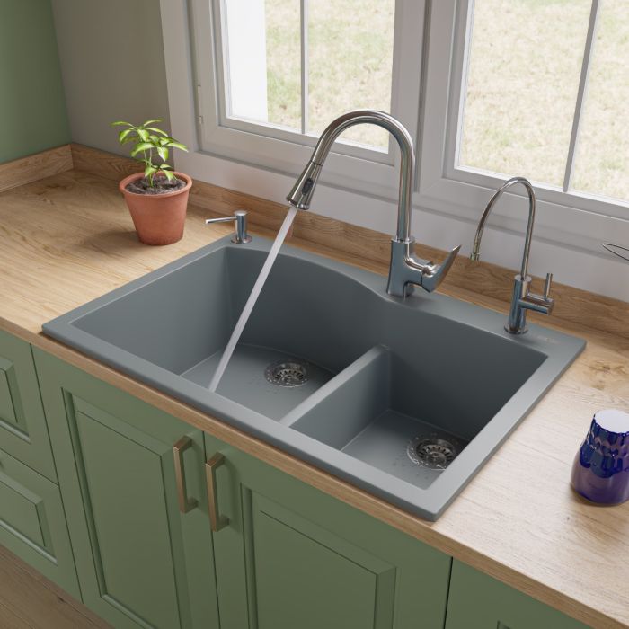 ALFI 46 Double Bowl Granite Composite Kitchen Sink with