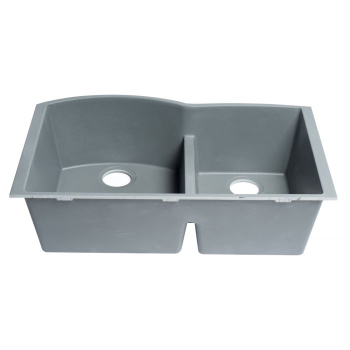 ALFI Brand 33" Double Bowl Undermount Granite Composite Kitchen Sink