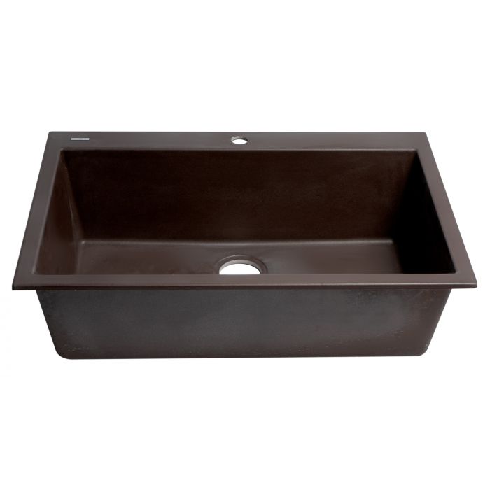 ALFI Brand 33" Single Bowl Drop In Granite Composite Kitchen Sink