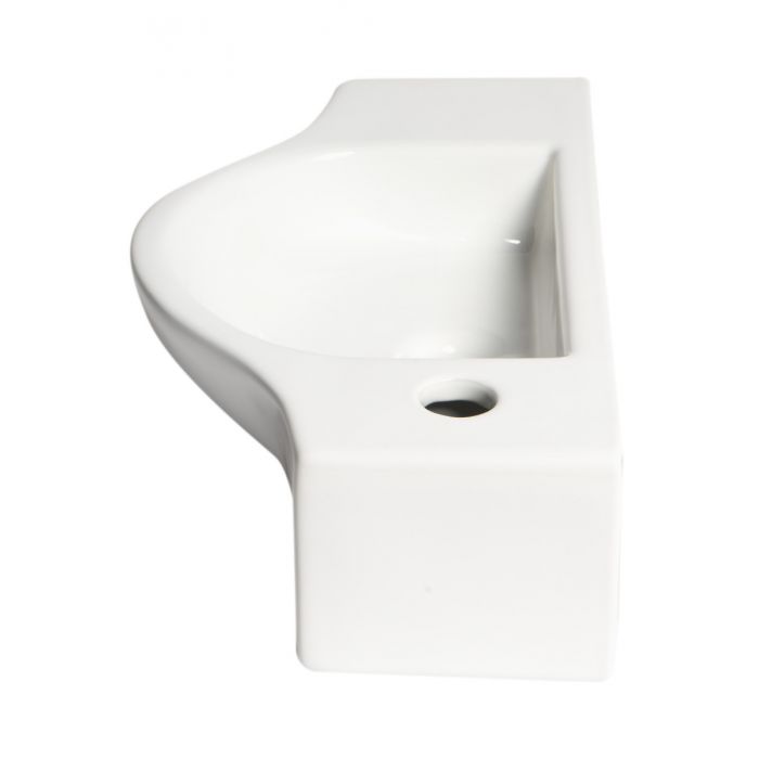 ALFI ABC114 White 18" Small Wall Mounted Ceramic Sink with Faucet Hole