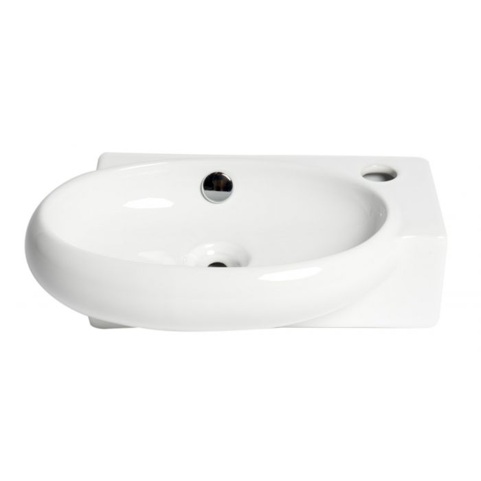 ALFI ABC117 White 17" Small Wall Mounted Ceramic Sink with Faucet Hole