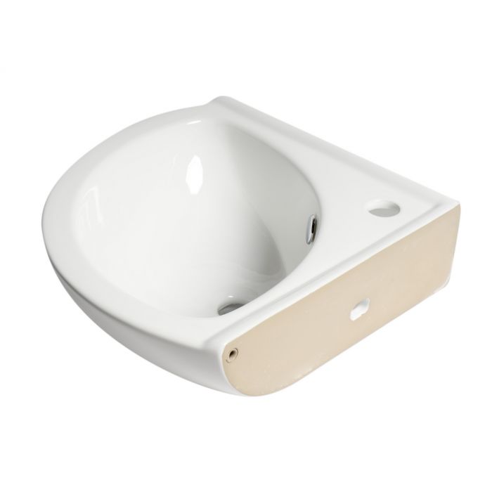ALFI ABC120 White 22" Corner Wall Mounted Ceramic Sink with Faucet Hole